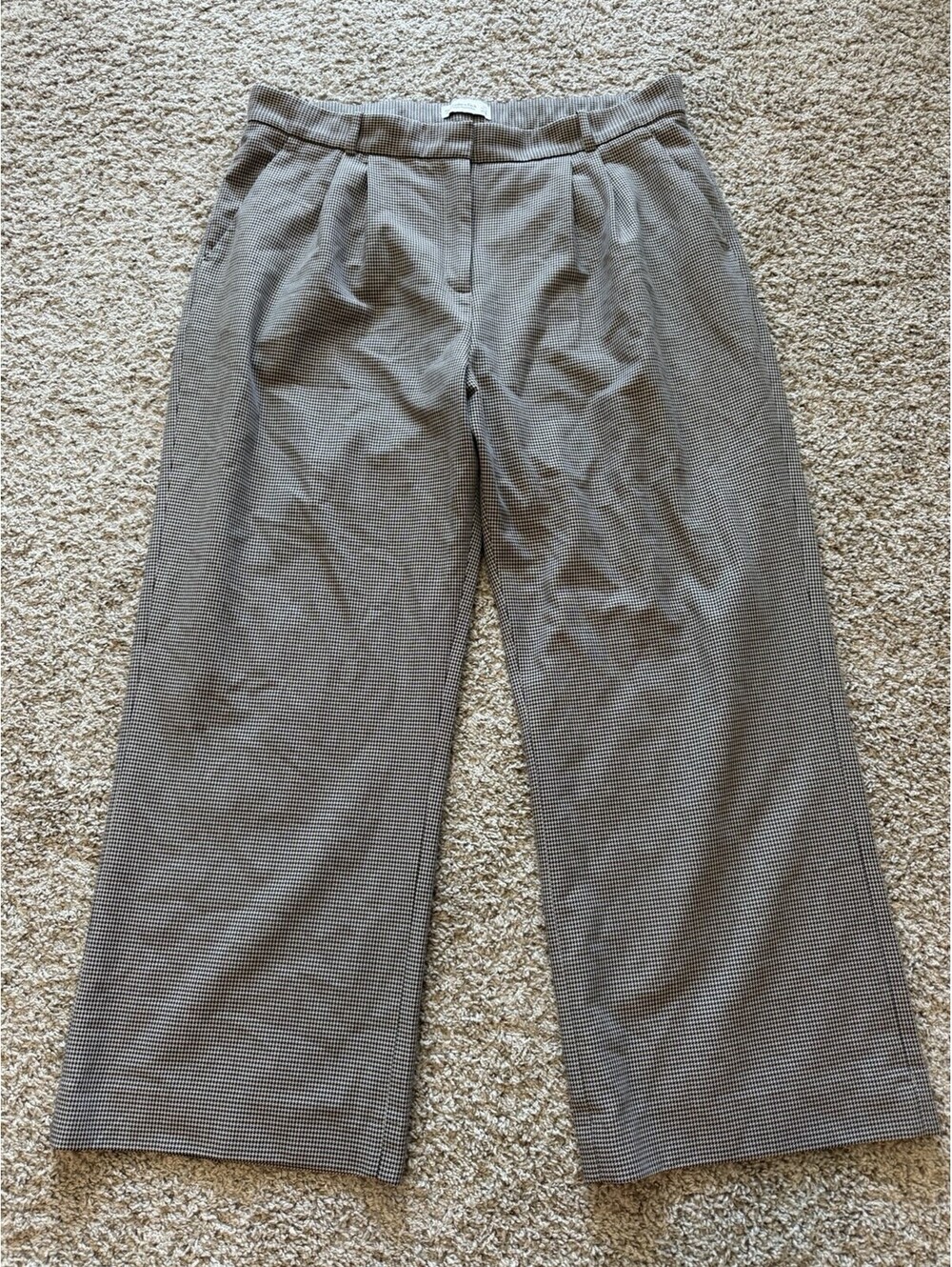 Abercrombie & Fitch Sloane Tailored Pant Houndstooth Wide Leg Size 35 (XL) Chic